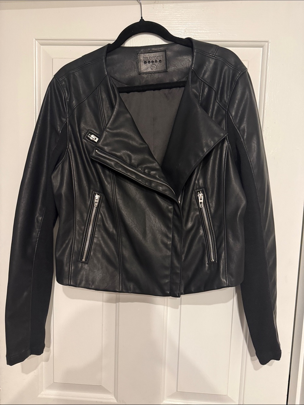 Blank NYC Black Faux Leather Moto Jacket